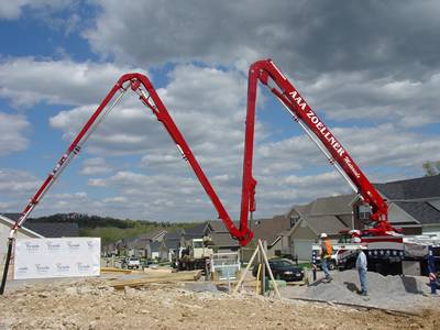AAA Zoellner 40 meter Z-fold concrete pump truck